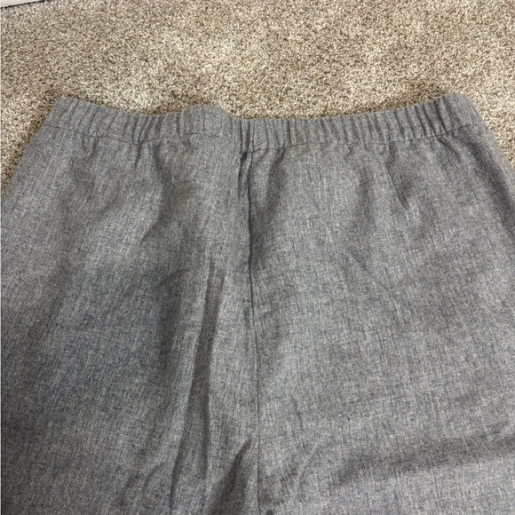 Eileen Fisher 100% Wool Elastic Waist High Rise Wide Leg Pants Large Grey - Picture 2 of 10